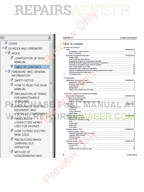 Komatsu Excavator Galeo PC200-8 PC200/220LC-8 Shop Manual PDF